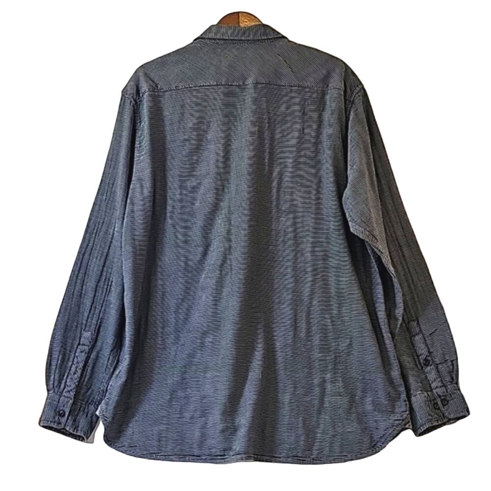 Carbon 2 Cobalt Men Sz XXL 100% Cotton Grunge Goth Preppy Pockets Shirt - Picture 2 of 11